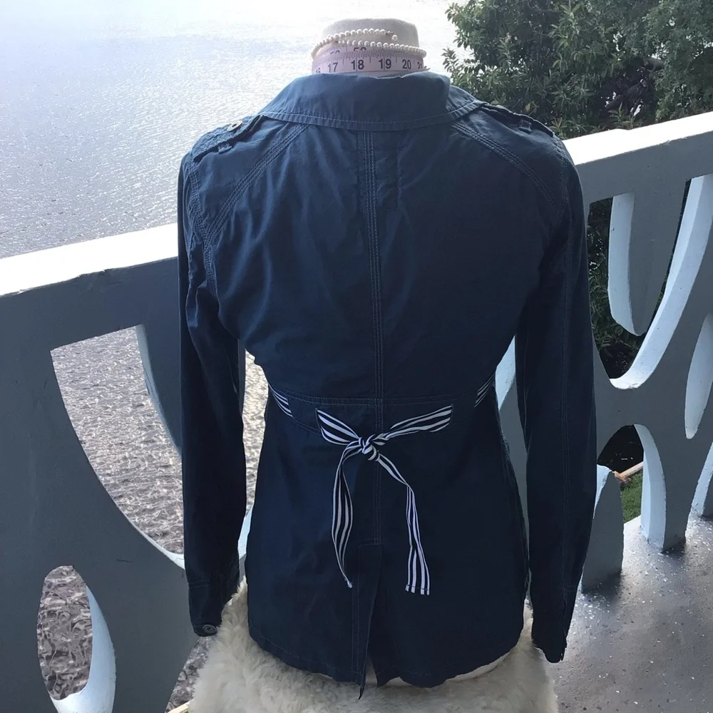 Free People 100% Cotton Utility Thigh Length Button Down Jacket Coat - Picture 8 of 16